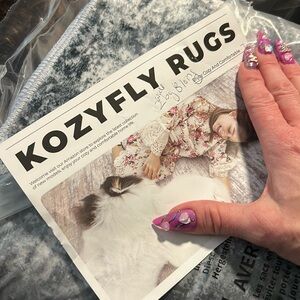 Kosyfly rugs 2’by8’ new grey black and white in color
